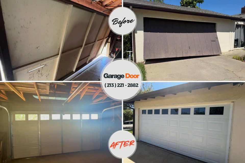 Before and after: garage door repair Doney Park, AZ